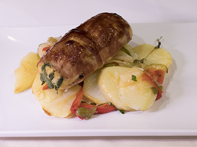 Rollito de pollo con espinacas