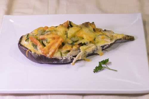 Berenjena rellena de Verduras